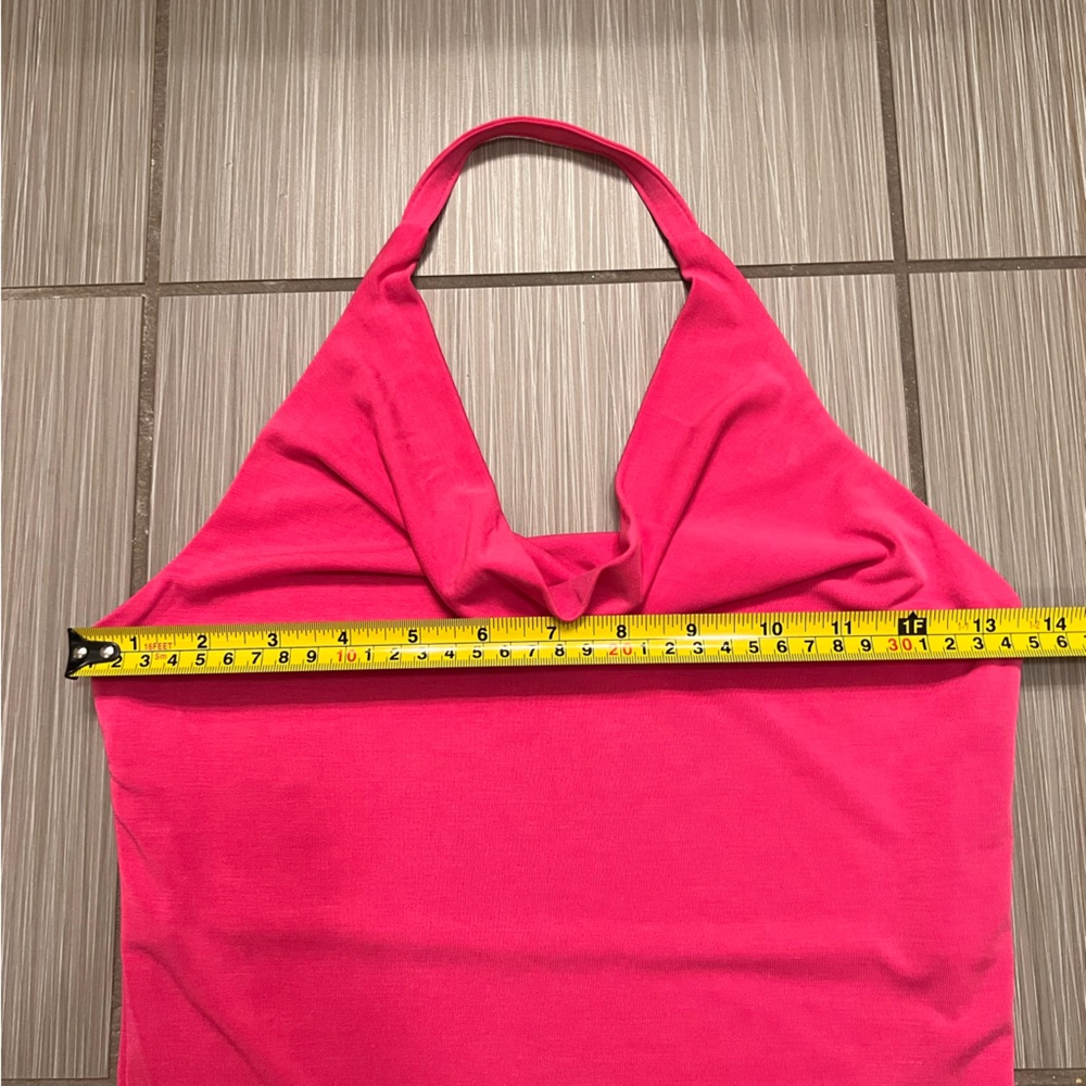 Anthropologie Cowl Neck Halter Top Hot Pink Sleeveless Stretch Tank Womens XS - Picture 6 of 11